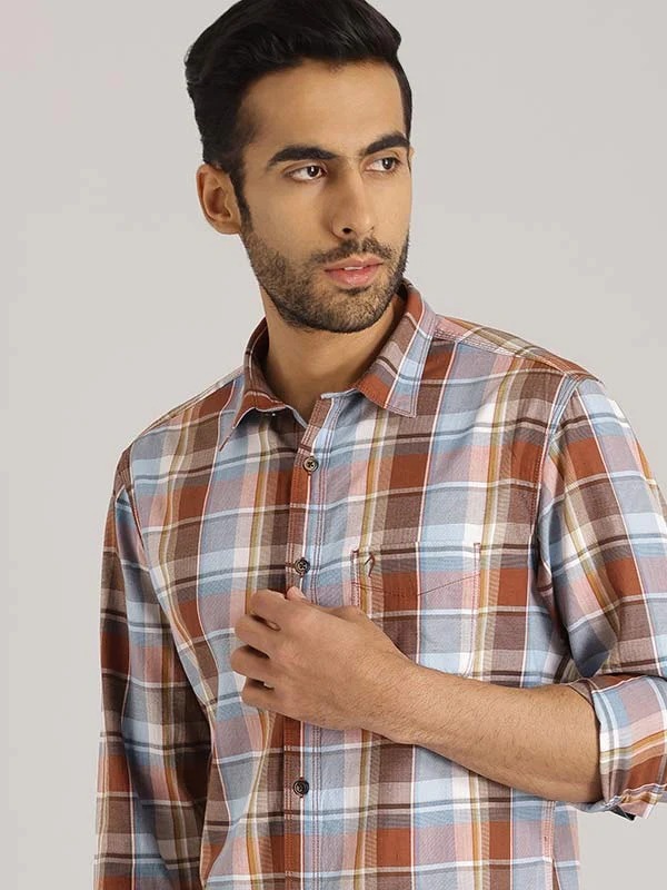 Indian Terrain Men Checkered Multicolor Shirt